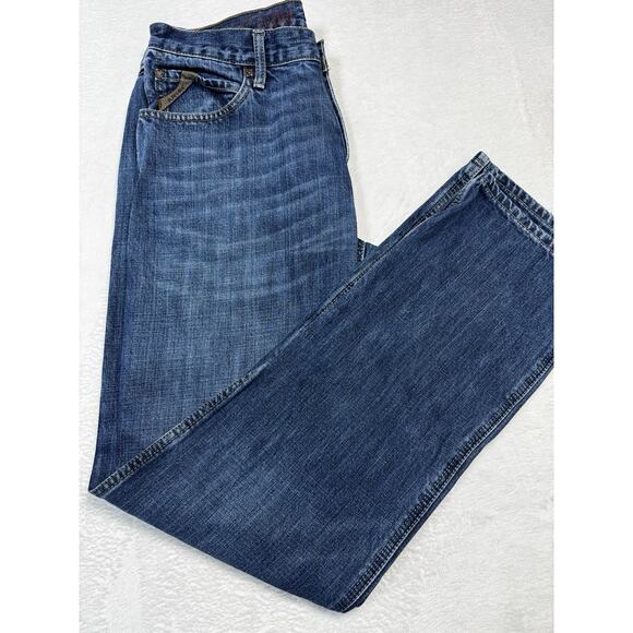 Ariat Loop Lock Jeans 32x34 Dark Wash Straight Fit Western Denim Rugged Classic - Picture 8 of 8